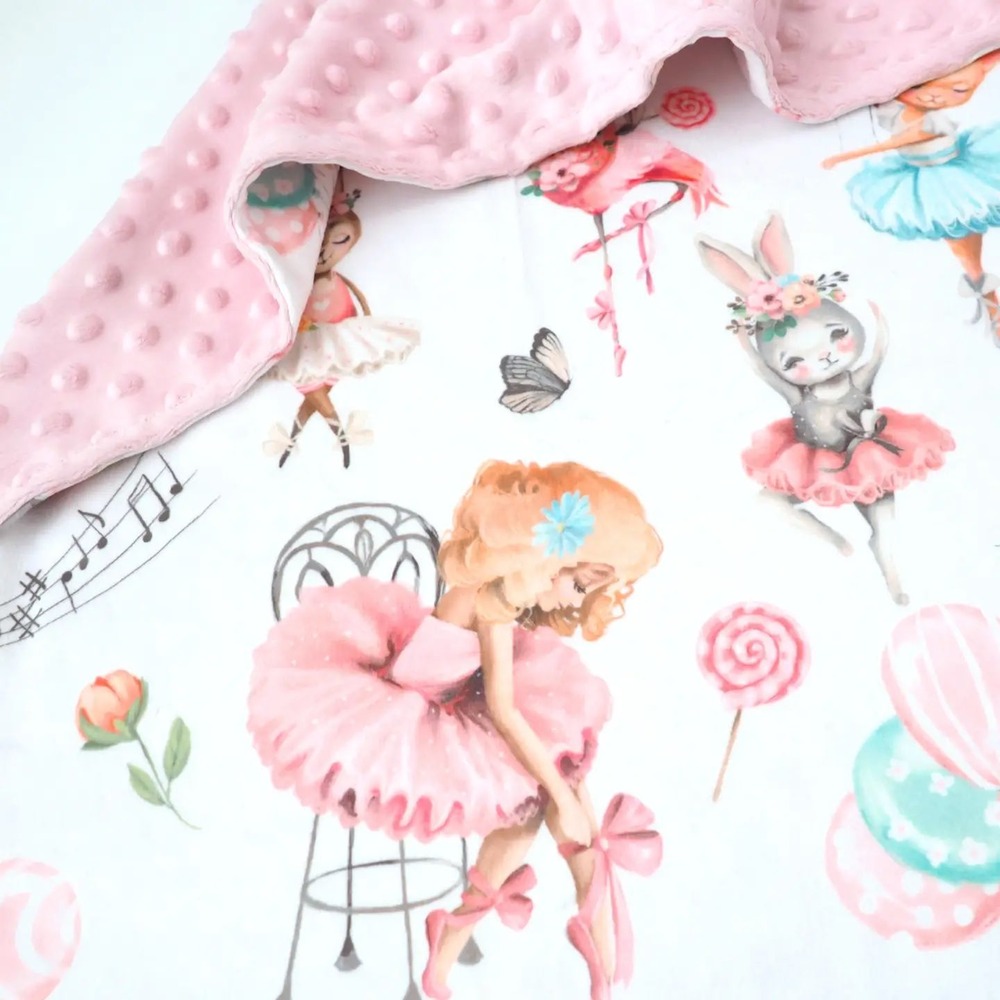 Dancing Ballerinas Baby & Toddler‎ Minky Blanket Pink Honey Lemonade Brand NEW - Picture 2 of 5